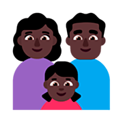 👩🏿‍👨🏿‍👧🏿 Emoji Família - Mulher, Homem, Menina: Pele Escura na Microsoft Windows 11 22H2.