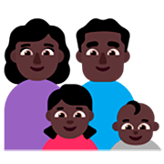 👩🏿‍👨🏿‍👧🏿‍👶🏿 Emoji Família - Mulher, Homem, Menina, Bebê: Pele Escura na Microsoft Windows 11 22H2.