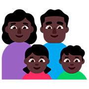 👩🏿‍👨🏿‍👧🏿‍👦🏿 Emoji Familie - Frau, Mann, Mädchen, Junge: dunkle Hautfarbe Microsoft Windows 11 22H2.