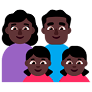 👩🏿‍👨🏿‍👧🏿‍👧🏿 Emoji Familie - Frau, Mann, Mädchen, Mädchen: dunkle Hautfarbe Microsoft Windows 11 22H2.
