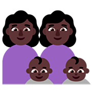 👩🏿‍👩🏿‍👶🏿‍👶🏿 Emoji Família - Mulher, Mulher, Bebê, Bebê: Pele Escura na Microsoft Windows 11 22H2.
