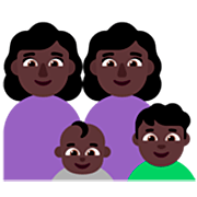 Emoji 👩🏿‍👩🏿‍👶🏿‍👦🏿 Famiglia - Donna, Uomo, Neonato, Bambino: Carnagione Scura su Microsoft Windows 11 22H2.