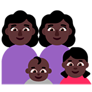 👩🏿‍👩🏿‍👶🏿‍👧🏿 Emoji Familia - Mujer, Mujer, Bebé, Niña: Tono De Piel Oscuro en Microsoft Windows 11 22H2.