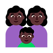 Emoji 👩🏿‍👩🏿‍👦🏿 Famiglia - Donna, Donna, Bambino: Carnagione Scura su Microsoft Windows 11 22H2.