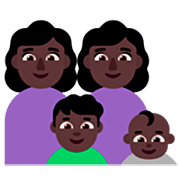 👩🏿‍👩🏿‍👦🏿‍👶🏿 Emoji Familia - Mujer, Hombre, Niño, Bebé: Tono De Piel Oscuro en Microsoft Windows 11 22H2.
