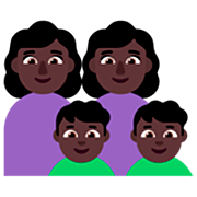 👩🏿‍👩🏿‍👦🏿‍👦🏿 Emoji Família - Mulher, Homem, Menino, Menino: Pele Escura na Microsoft Windows 11 22H2.