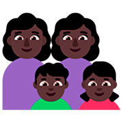 👩🏿‍👩🏿‍👦🏿‍👧🏿 Emoji Familie - Frau, Mann, Junge, Mädchen: dunkle Hautfarbe Microsoft Windows 11 22H2.