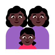 Emoji 👩🏿‍👩🏿‍👧🏿 Famiglia - Donna, Donna, Bambina: Carnagione Scura su Microsoft Windows 11 22H2.