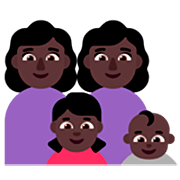 👩🏿‍👩🏿‍👧🏿‍👶🏿 Emoji Família - Mulher, Homem, Menina, Bebê: Pele Escura na Microsoft Windows 11 22H2.