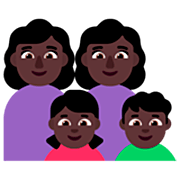 👩🏿‍👩🏿‍👧🏿‍👦🏿 Emoji Família - Mulher, Homem, Menina, Menino: Pele Escura na Microsoft Windows 11 22H2.