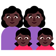 👩🏿‍👩🏿‍👧🏿‍👧🏿 Emoji Família - Mulher, Homem, Menina, Menina: Pele Escura na Microsoft Windows 11 22H2.