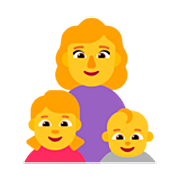 Emoji 👩‍👧‍👶 Famiglia: Donna, Bambina, Neonato su Microsoft Windows 11 22H2.