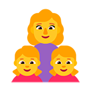 Émoji 👩‍👧‍👧 Famille : Femme, Fille Et Fille sur Microsoft Windows 11 22H2.