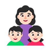 Emoji 👩🏻‍👦🏻‍👧🏻 Famiglia - Donna, Bambino, Bambina: Carnagione Chiara su Microsoft Windows 11 22H2.