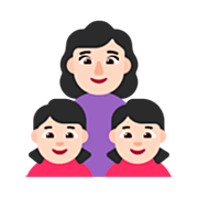 👩🏻‍👧🏻‍👧🏻 Emoji Família - Mulher, Menina, Menina: Pele Clara na Microsoft Windows 11 22H2.