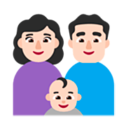 👩🏻‍👨🏻‍👶🏻 Emoji Família - Mulher, Homem, Bebê: Pele Clara na Microsoft Windows 11 22H2.