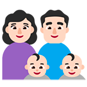 Emoji 👩🏻‍👨🏻‍👶🏻‍👶🏻 Famiglia - Donna, Uomo, Neonato, Neonato: Carnagione Chiara su Microsoft Windows 11 22H2.
