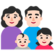 👩🏻‍👨🏻‍👶🏻‍👧🏻 Emoji Família - Mulher, Homem, Bebê, Menina: Pele Clara na Microsoft Windows 11 22H2.
