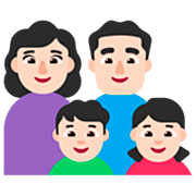 Emoji 👩🏻‍👨🏻‍👦🏻‍👧🏻 Famiglia - Donna, Uomo, Bambino, Bambina: Carnagione Chiara su Microsoft Windows 11 22H2.