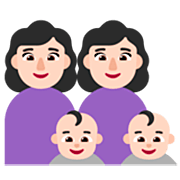Émoji 👩🏻‍👩🏻‍👶🏻‍👶🏻 Famille - Femme, Femme, Bébé, Bébé: Peau Claire sur Microsoft Windows 11 22H2.