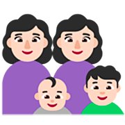 Emoji 👩🏻‍👩🏻‍👶🏻‍👦🏻 Famiglia - Donna, Donna, Neonato, Bambino: Carnagione Chiara su Microsoft Windows 11 22H2.