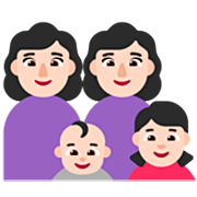 👩🏻‍👩🏻‍👶🏻‍👧🏻 Emoji Família - Mulher, Mulher, Bebê, Menina: Pele Clara na Microsoft Windows 11 22H2.