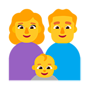 👩‍👨‍👶 Emoji Familia: mujer, hombre, bebé en Microsoft Windows 11 22H2.