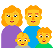 Emoji 👩‍👨‍👶‍👦 Famiglia: Donna, Uomo, Neonato, Bambino su Microsoft Windows 11 22H2.