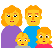 Emoji 👩‍👨‍👶‍👧 Famiglia: Donna, Uomo, Neonato, Bambina su Microsoft Windows 11 22H2.