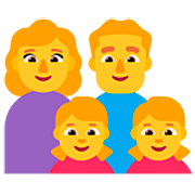 Emoji 👩‍👨‍👧‍👧 Famiglia: Donna, Uomo, Bambina, Bambina su Microsoft Windows 11 22H2.