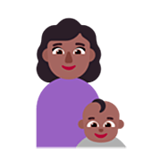 👩🏾‍👶🏾 Emoji Família - Mulher, Bebê: Pele Morena Escura na Microsoft Windows 11 22H2.