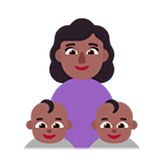 👩🏾‍👶🏾‍👶🏾 Emoji Família - Mulher, Bebê, Bebê: Pele Morena Escura na Microsoft Windows 11 22H2.