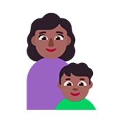 👩🏾‍👦🏾 Emoji Família - Mulher, Menino: Pele Morena Escura na Microsoft Windows 11 22H2.