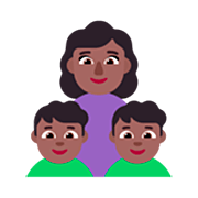 👩🏾‍👦🏾‍👦🏾 Emoji Familia - Mujer, Niño, Niño: Tono De Piel Oscuro Medio en Microsoft Windows 11 22H2.