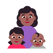 👩🏾‍👧🏾‍👶🏾 Emoji Família - Mulher, Menina, Bebê: Pele Morena Escura na Microsoft Windows 11 22H2.