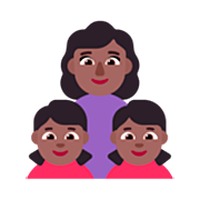 👩🏾‍👧🏾‍👧🏾 Emoji Familia - Mujer, Niña, Niña: Tono De Piel Oscuro Medio en Microsoft Windows 11 22H2.