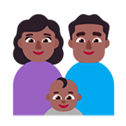 👩🏾‍👨🏾‍👶🏾 Emoji Família - Mulher, Homem, Bebê: Pele Morena Escura na Microsoft Windows 11 22H2.