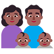 Emoji 👩🏾‍👨🏾‍👶🏾‍👶🏾 Famiglia - Donna, Uomo, Neonato, Neonato: Carnagione Abbastanza Scura su Microsoft Windows 11 22H2.