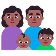 👩🏾‍👨🏾‍👶🏾‍👦🏾 Emoji Família - Mulher, Homem, Bebê, Menino: Pele Morena Escura na Microsoft Windows 11 22H2.
