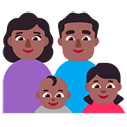 👩🏾‍👨🏾‍👶🏾‍👧🏾 Emoji Família - Mulher, Homem, Bebê, Menina: Pele Morena Escura na Microsoft Windows 11 22H2.