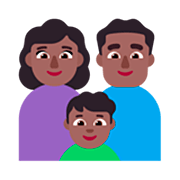 👩🏾‍👨🏾‍👦🏾 Emoji Família - Mulher, Homem, Menino: Pele Morena Escura na Microsoft Windows 11 22H2.