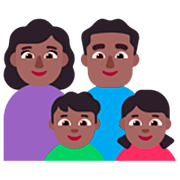 👩🏾‍👨🏾‍👦🏾‍👧🏾 Emoji Família - Mulher, Homem, Menino, Menina: Pele Morena Escura na Microsoft Windows 11 22H2.