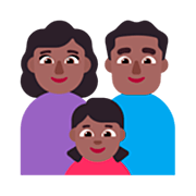 👩🏾‍👨🏾‍👧🏾 Emoji Família - Mulher, Homem, Menina: Pele Morena Escura na Microsoft Windows 11 22H2.