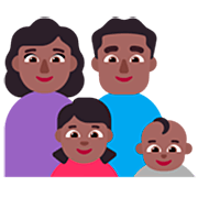 👩🏾‍👨🏾‍👧🏾‍👶🏾 Emoji Família - Mulher, Homem, Menina, Bebê: Pele Morena Escura na Microsoft Windows 11 22H2.