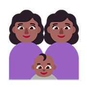 👩🏾‍👩🏾‍👶🏾 Emoji Família - Mulher, Mulher, Menino: Pele Morena Escura na Microsoft Windows 11 22H2.