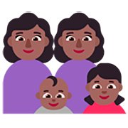 👩🏾‍👩🏾‍👶🏾‍👧🏾 Emoji Família - Mulher, Mulher, Bebê, Menina: Pele Morena Escura na Microsoft Windows 11 22H2.