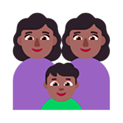 👩🏾‍👩🏾‍👦🏾 Emoji Família - Mulher, Mulher, Menino: Pele Morena Escura na Microsoft Windows 11 22H2.
