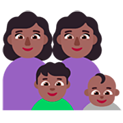👩🏾‍👩🏾‍👦🏾‍👶🏾 Emoji Família - Mulher, Mulher, Menino, Bebê: Pele Morena Escura na Microsoft Windows 11 22H2.