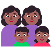 👩🏾‍👩🏾‍👦🏾‍👧🏾 Emoji Familia - Mujer, Mujer, Niño, Niña: Tono De Piel Oscuro Medio en Microsoft Windows 11 22H2.
