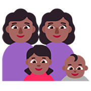 👩🏾‍👩🏾‍👧🏾‍👶🏾 Emoji Família - Mulher, Mulher, Menina, Bebê: Pele Morena Escura na Microsoft Windows 11 22H2.